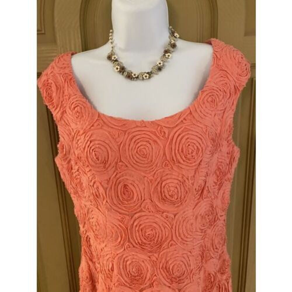 Adrianna Papell Pink Lifted Rose Sleeveless Dress BEAUTIFUL SIZE 4 - Picture 5 of 11